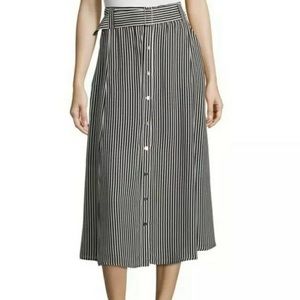 ALC McDermott Silk Striped Skirt